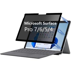Privacy Screen for Microsoft Surface Pro 7,6, 5,4 - Privacy Screen Protector Surface Pro 7,6, 5,4 Screen Protector - Fully Removable,Easy to Install,Reusable,No Bubbles Screen Protector (Surface Pro 4/5/6/7)