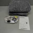 Homemate Heated Blanket Electric Throw - 50"x60" Heating Blanket Throw 1/2/4/6/8 Hours Auto-Off 10 Heat Levels Over-Heat Protection Soft Flannel Sherpa Heater ETL Certification (01 - Light Grey (Striped))