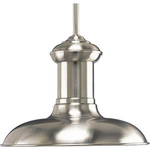 Brookside LED Collection Spun Metal Shade Coastal LED Pendant Light Brushed Nickel, Medium