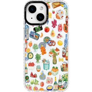 ChiCaseVer for iPhone 14 Plus Case, Gourmet Food Collage Pattern with Fruits & Croissants, Military-Grade Drop Protection, Juicy Foodie Soft Slim TPU Protective & Camera Protection for Women Girls (FancyCut)