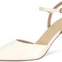SOVANYOU Womens Stiletto Heel Pumps Shoes Closed Pointed Toe Sandals Sexy Ankle Strap Heels Wedding Dress Shoes for Women (White), Size 8.5