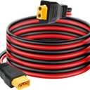 Ansoufien 10AWG XT60 Extension Cable 5FT, XT60 Cable with Male to Female Connector for Portable Power Station Solar Panel RC Battery