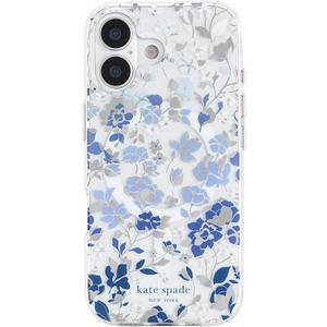 kate spade new york iPhone 17 Case - Compatible with MagSafe - Designer Phone Case - Flowerbed Blue Gems