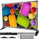VEVOR Backdrop Stand 10 x 8 Ft, Height Adjustable Background Stand with 1 Carrying Bag, Photo Backdrop for Party Wedding Studio Trade Show