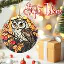 2 x Christmas Ornaments, Owl Ornament, Christmas Tree Ornaments, Xmas Decorations, Holiday Decorations, Gifts for Owl Lovers, Holiday Party Gifts, and Xmas Gift Ideas