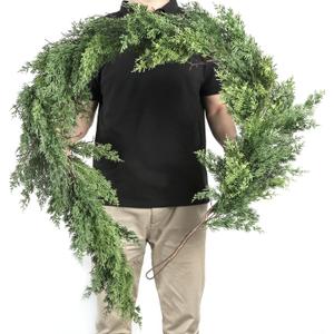 Artgar 6 Ft Christmas Cedar Garland - Realistic Greenery Cypress Garlands - Real Touch Artificial Pine Garland Christmas Decorations for Outdoor Home Dining Table Mantel Stair Porch Winter Xmas Decor