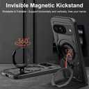 Magnetic Designed for Google Pixel 9/9 Pro Case with Ring Stand, Compatible with Magsafe Rotating Kickstand Slim for Men Protective Phone Case for Pixel 9/9 Pro Black