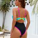 Blooming Jelly Womens One Piece Swimsuit Tummy Control Bathing Suit Sexy Slimming Flattering Cute Cheeky High Cut Swimwear XXL