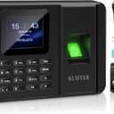 KUIIYER 2 in 1 Time Clocks for Employees Small Business (Fingerprint + Password) Employee Clock in & Out Machine Attendance Punch Clock Recorder Tracker for Small Businesses & Offices