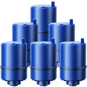 6 Pack RF9999 Faucet Mount Replacement Filter For ALL PUR/PUR PLUS Faucet Filtration Systems, 3-in-1 Powerful & Natural Mineral Filtration, Lead Removal, 18-Month Value, Blue, *NSF Certified