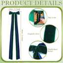 2 x 6 Pcs 24 Inches Large Dark Green Velvet Christmas Bows Door Garland Decor Holiday for Christmas Swag Ornaments Staircase Wreath Rustic Vintage Decoration Outdoor