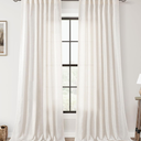 Natural Linen Curtain 92 inch Length 2 Panels Set Back Tab Light Filtering Living Room Curtain Drapes Home Office Modern Minimalist Decor Farmhouse Boho Neutral Cream Semi Sheer Curtain 92 inch Long