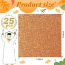 Dunzoom 25 Pcs Glitter Graduation Cardstock Paper Self Adhesive Graduate Grad Cap Decorations 9.8x9.8 Inch 250gsm Thick Pastel Sparkly Card Stock Construction Paper for Cap Topper DIY Hat(Orange)