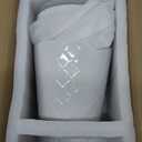 BUYMAX Plant Pots Indoor 6 inch Ceramic Flower Pot with Drainage Hole and Ceramic Tray - Gardening Home Desktop Office Windowsill Decoration Gift, Set of 2(White)