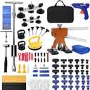 139pcs Dent Puller Kit, Paintless Dent Removal Kit for Dent Repair, Car Dent Repair Kit with Golden Lifter, Bridge Puller, Slide Hammer T-Bar, Car Dent Puller for Car Refrigerator Door Ding Repair