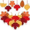 24 Pcs Fall Maple Leaf Ornaments for Tree Crochet Ornaments Thanksgiving Maple Leaf Hanging Pendant for Tree Decorations Autumn Leaves Birch Ginkgo Garland Table Decorations 6 Style