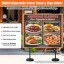 6Pack Adjustable Poster Stand for Display, Single-Sided Floor Pedestal Sign Holder, Poster Board Easel Stand up to 58", Welcome Sign Stand for Foam & Board, Wedding, Business & Events – Black