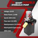 Nakkaa 12V DC Hydraulic Power Device 10 Quart Double Acting Hydraulic Dump Trailer Pump for Lifting and Lowering Dump Trailer Trucks