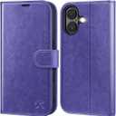 OCASE Compatible with iPhone 16 Wallet Case, PU Leather Flip Folio Case with Card Holders RFID Blocking Kickstand [Shockproof TPU Inner Shell] Phone Cover 6.1 Inch 2024, Purple