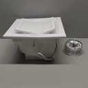 POWERENG Bathroom Exhaust Fan with Light,9.8 in Panel,6000K 12W Square LED,117CFM 0.7 Sones 4 Inches Duct 115V,Quiet Bathroom Ventilation Exhaust Fan for Shower/Restroom/Office/Home (6000K LED)