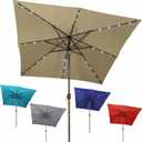 Blissun Rectangular Patio Umbrella, Table Market Umbrella with Tilt and Crank, Outdoor Umbrella for Garden, Deck, Backyard, Pool and Beach (8 x 8 FT)