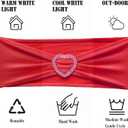 Red Chair Sashes 60 Pack Spandex Red Sashes for Chairs Universal Spandex Chair Sashes Bands with Heart Buckle Slider for Wedding Banquet Party Decorations