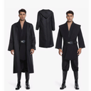 Men's Hooded Robe Tunic Cosplay Costume Knight Cloak Tunic Uniform Pants with Belt Full Set Halloween Outfits Size Extra Large 