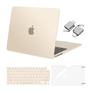 MOSISO Compatible with MacBook Air 13 inch Case M5 2026 M4 2025 M3 M2 2024-2022 A3449 A3240 A3113 A2681, Hard Shell&Keyboard Cover&Screen Film&Type C for MacBook Air 13.6 inch Case, Starlight