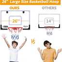Upgrade Basketball Hoop Set - Extra Large 26" x 17" Pro Indoor Basketball Hoop for Door & Wall with 2 Balls, Complete Accessories, Basketball Toy Gift Perfect for Boys Girls Teens Adults