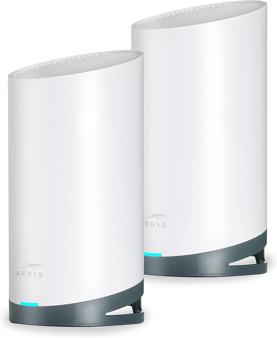ARRIS Surfboard mAX Tri-Band Mesh System WC4S | AC3800 Wi-Fi Speed up to 3.8 Gbps | Coverage 5,500 sq ft | 1.7 Gbps Backhaul | Two 1 Gbps Ports per Node | Alexa Support | Pack of 2