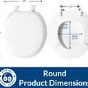 Mayfair Padded Toilet Seat, Cushioned Soft Vinyl over Wood Core Seat, Secure Hinges, Easy Clean, Made in USA, Round, Black