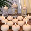 36 Pack Floating Candles,2 inch Ivory Unscented Dripless Floating Candle for Centerpieces,5-6H Burning 2" Water Candles Bulk for Cylinder Vases,Weddings,Christmas Party,and Holiday