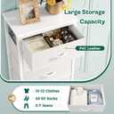 Huuger 43.3 Inch Tall Dresser for Bedroom, 6 Drawer Dresser & Chests of Drawers, Fabric Dresser for Closet, Bedroom, Night Stand, End Table with Metal Frame, Storage Tower with Fabric Bins, White