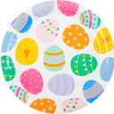 AimFun Easter Party Plates Colorful Eggs Disposable Paper Plates 7" Spring Multi-colored Dessert Plates for Spring Celebrations Party Supplies Table Decorations (48)