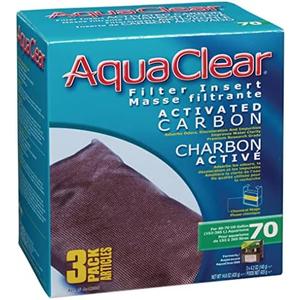 AquaClear 70 Activated Carbon Inserts, Aquarium Filter Replacement Media, 3-Pack, A1386 , White