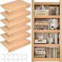 Wire Rack Covers for Shelves, 6 Pack 32 x 16in Wires Shelf Ccover for Pantry Waterproof PVC Wood-Look Shelves Cover for Cabinet Kitchen Bathroom Shelving Decoration