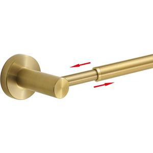 BESy Adjustable 15 to 26 Inch Single Bath Towel Bar for Bathroom SUS304 Stainless Steel Towel Holder, Wall Mount with Screws Hand Towel Bar Rod Hotel Style, Brushed Gold
