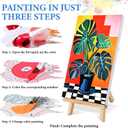 bleihum 4 Pack Paint by Numbers kit for Adults with Frame and Wooden Easel, Adult Paint by Number Kits Flower, DIY Acrylic Oil Painting by Number for Beginners Home Wall Decor Gift (8x12 inch)