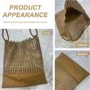 Woven Straw Tote Bag for Women, Large Capacity Beach Handbag with Leather Trim, Stylish Summer Shoulder Bag
