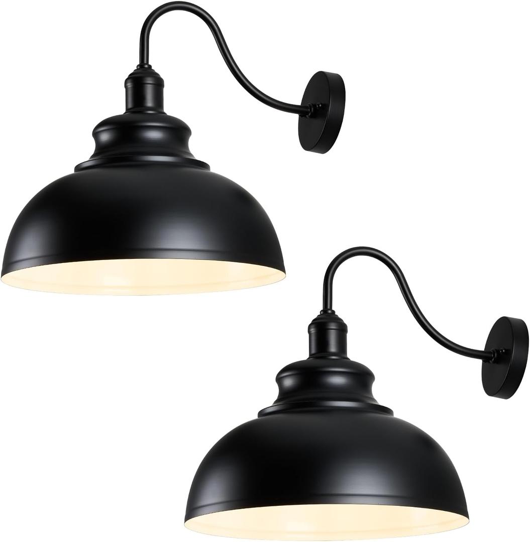 2 Pack Outdoor Wall Lights 16 inch Exterior Barn Wall Sconce Fixture Wall Mount Lantern Waterproof Black Wall Lamps Lumiere Outside Porch Lights House Garage Doorway Patio Front Door Entryway