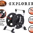 Liberty Garden 306 Explorer Floor or Wall Mount Hose Reel, Aluminum, Holds 150-feet of 5/8-Inch hose, Silver/Black