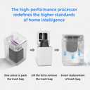 4.5 Gallon Smart Self-Sealing & Self-Changing Trash Can, 17L Automatic Motion Sensor Garbage Bin with Lid, Touchless Electric Wastebasket for Bathroom, Bedroom, and Office - White