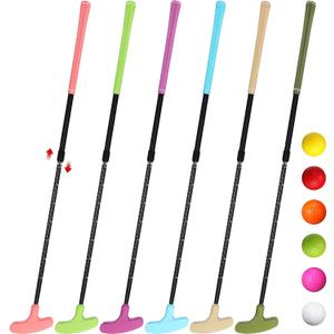 Wettarn Set of 6 Golf Putters for Men and Women Two Way Mini Golf Putter with 6 Golf Balls Kids Putter Bulk for Right or Left Handed Golfers Adjustable Length Golf Clubs Set