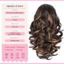 12 Inch Ponytail Extension - Soft Wavy Pony Tails Hair Extensions, Claw Clip Ponytail Extension, Synthetic Hair Extensions Ponytail, Clip in Ponytail (Color: Dark Brown with Honey Blonde Highlights)