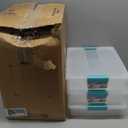 Sterilite 3-Pack Clip Box, Stackable Clear Plastic Bins with Latching Lids, Large - Writing, Arts or Crafts Supplies Storage Containers for Home, Office, Classroom and Workshop Organization