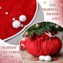 Red Christmas Tree Skirt Gift Bag 36 Inches, Design with Cord Drawstring Red White Tree Skirt Gift Bag for Home Winter Holiday Christmas Party Decor