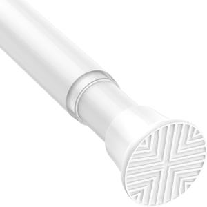 MEXAU White Tension Curtain Rods 23 to 46 Inch,Spring Loaded Curtain Rods No Drilling,Small Tension Rod for Windows Door Closet,Pressure Rod