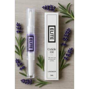 Elite Cuticle Oil Pen (Lavender)  Relaxing Nail & Cuticle Oil with Jojoba Oil, Olive Oil & Vitamin E  Soothing Nail Care Treatment (3ML)