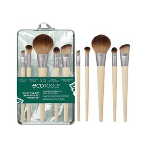 2 x EcoTools 6 Piece Start The Day Beautifully Makeup Brush Set, Makeup Brushes For Eyeshadow, Blush, Concealer, & Foundation Application, Eco-Friendly, Gift Set, Synthetic Hair, Vegan & Cruelty-Free