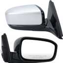 Right Passenger Silver Side Mirror Compatible with Honda Accord 2003-2007 Manual Folding Power Glass Alabaster Silver Metallic Door Mirrors Replace #HO1321152
